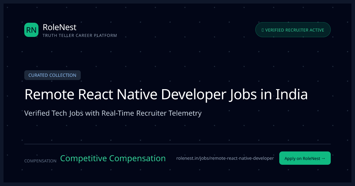 Remote React Native Developer Jobs in India (2026) | RoleNest